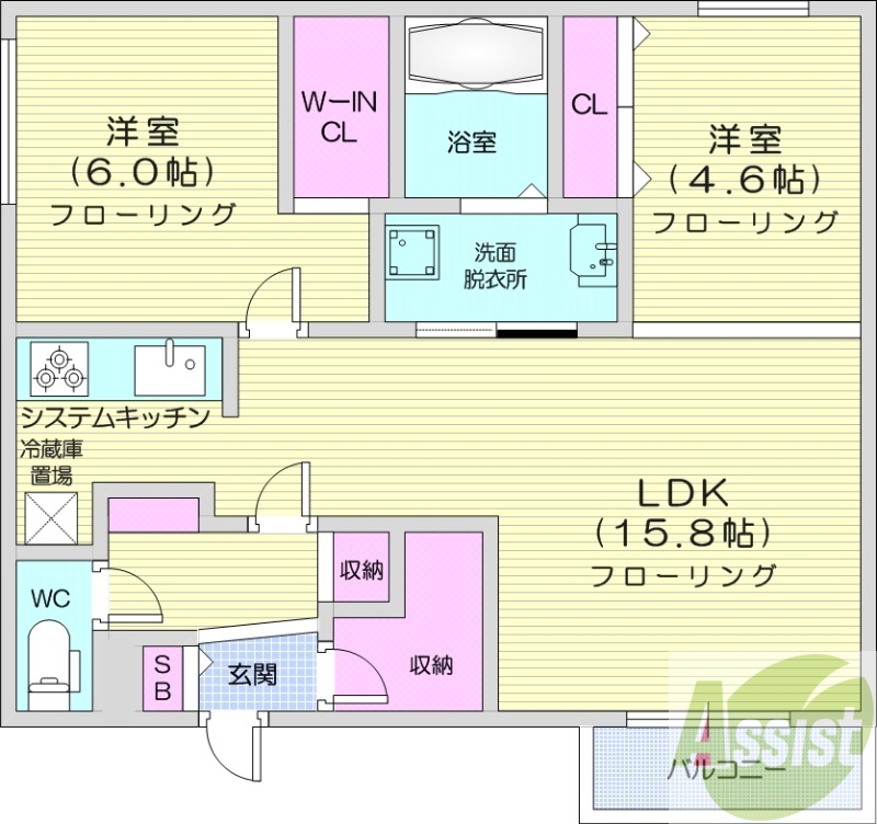 【エフュート南円山の間取り】