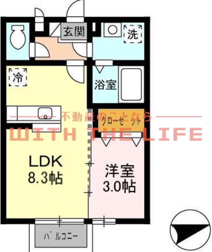 うきは市吉井町福益のアパートの間取り