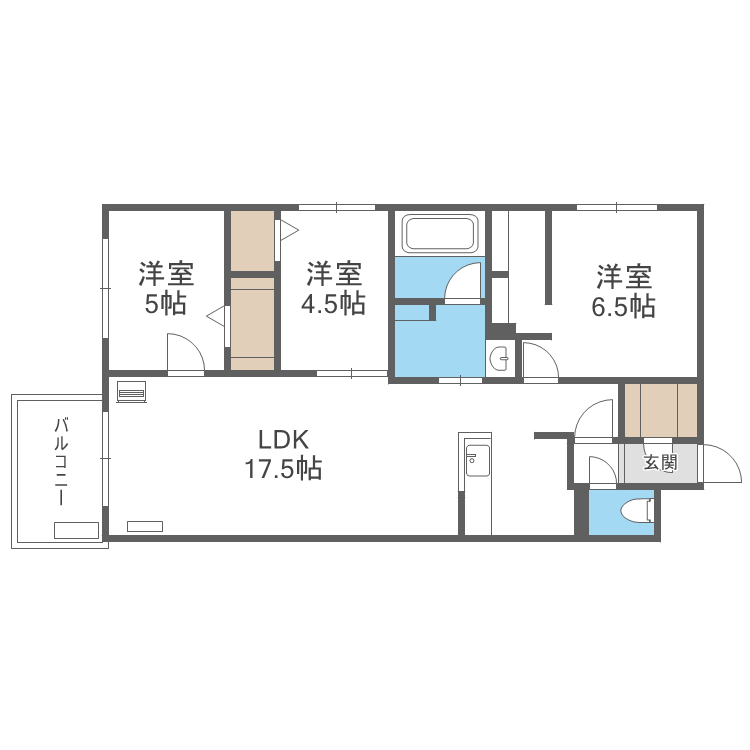 札幌市白石区栄通のマンションの間取り