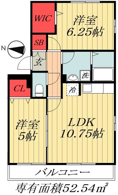 船橋市前貝塚町のアパートの間取り