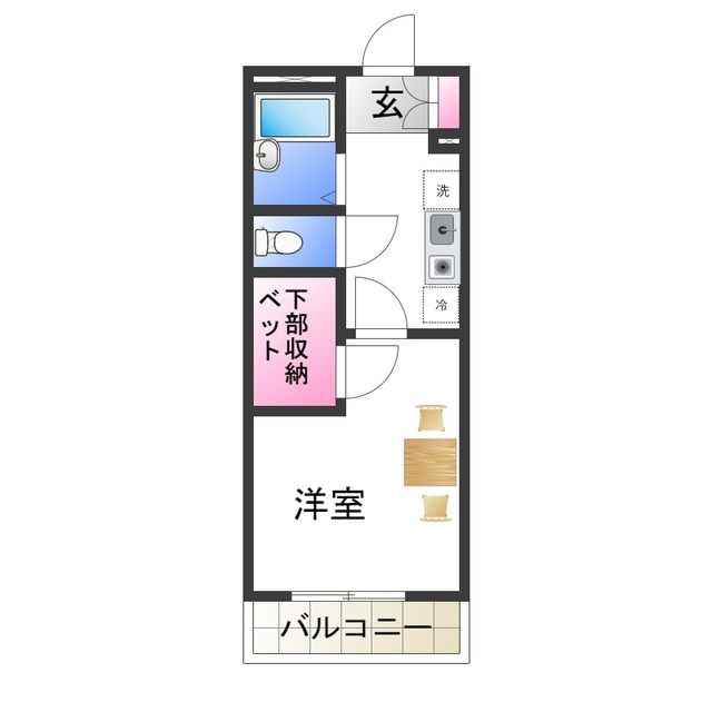 松原市松ケ丘のマンションの間取り