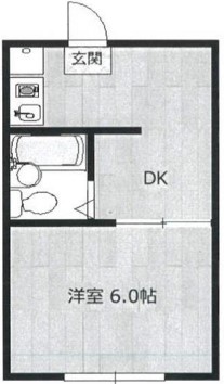 千葉市稲毛区作草部のアパートの間取り