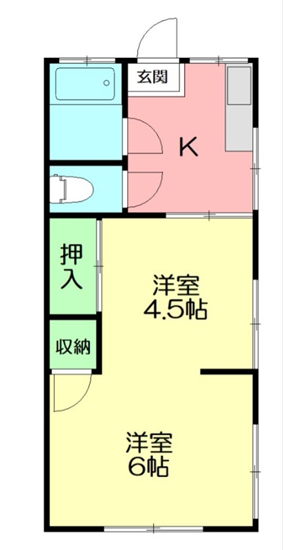 鎌倉市由比ガ浜のアパートの間取り