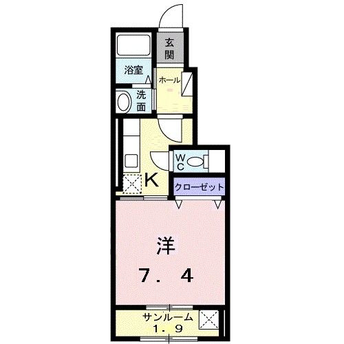 金沢市西都のアパートの間取り