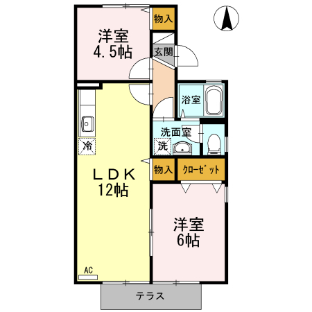 セジュール新垢田の間取り