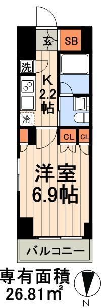 江東区冬木のマンションの間取り