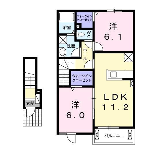 【メゾンカーメルIIＢの間取り】