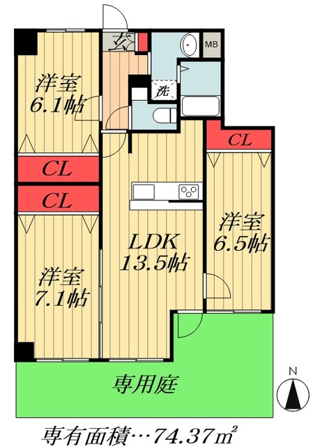 船橋市本中山のマンションの間取り