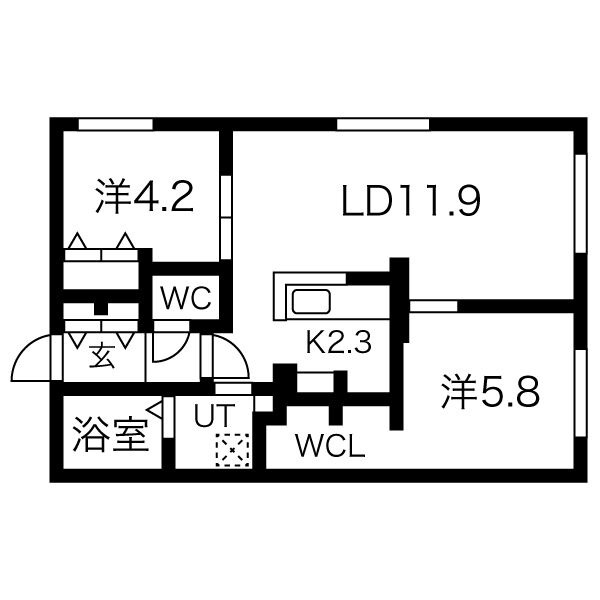 エアフォルク学園前の間取り