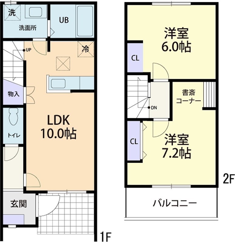 小美玉市羽鳥のアパートの間取り