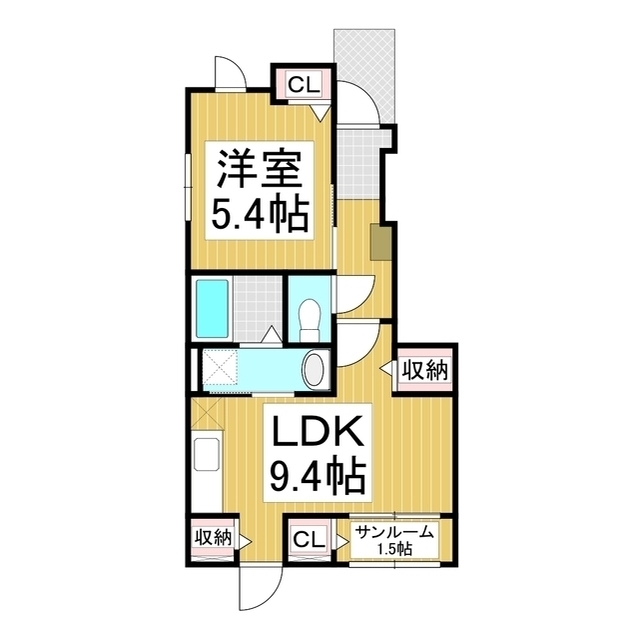 【長野市上野のアパートの間取り】