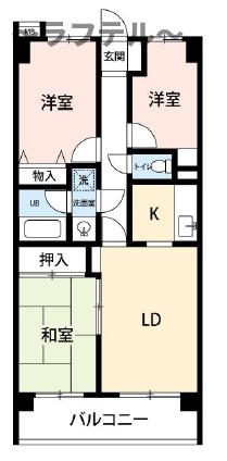 入間市東藤沢のマンションの間取り