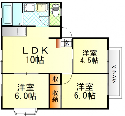 東広島市八本松東のアパートの間取り