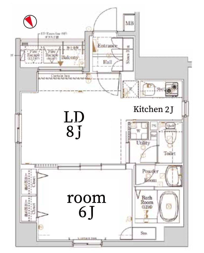 【中央区新富のマンションの間取り】