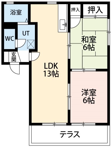 グレース北野Ｄ棟の間取り