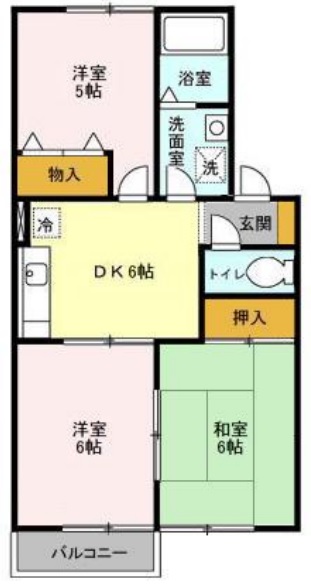 我孫子市中峠台のアパートの間取り