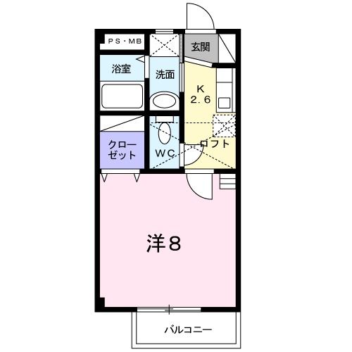 北九州市八幡西区上の原のアパートの間取り