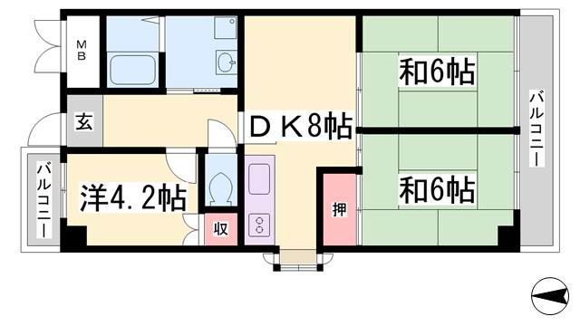 サンパーク鈴蘭の間取り