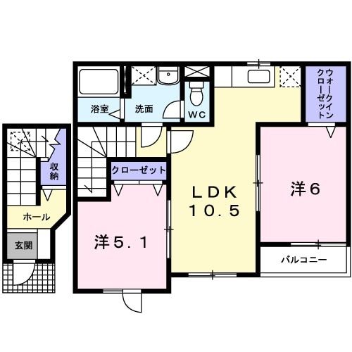 【札幌市東区北十九条東のアパートの間取り】