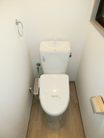 トイレ　温水洗浄便座タイプ。