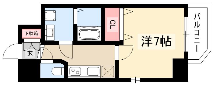 エステムコート名古屋新栄IIIグローリィの間取り写真