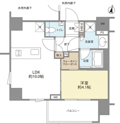 東急東横線 新丸子駅 徒歩7分 11階建 築5年の間取り写真