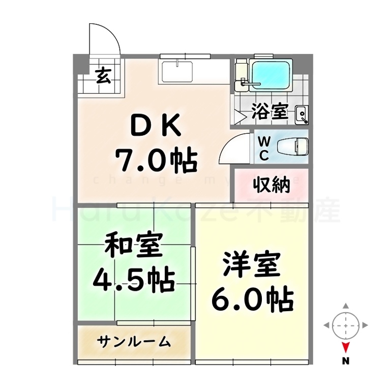 地下鉄桜通線 桜本町駅 徒歩3分 4階建 築54年の間取り写真