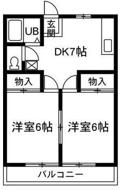 太田市小舞木町のアパートの間取り