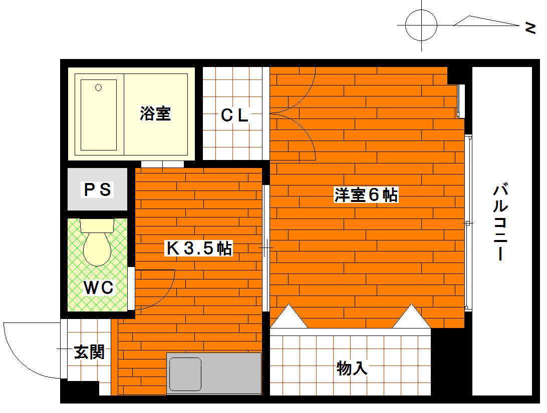 広島市中区富士見町のマンションの間取り