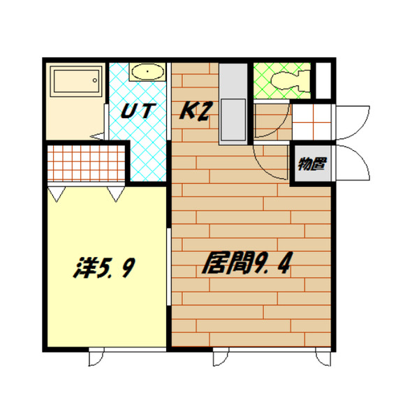 旭川市神楽六条のアパートの間取り