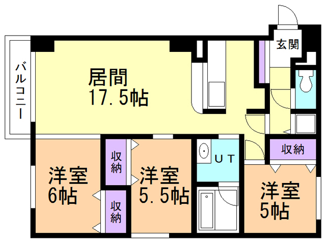 ベルシー室蘭の間取り