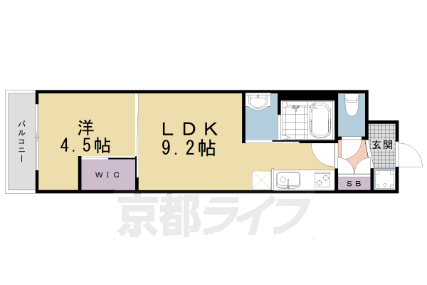 京都市南区八条源町のマンションの間取り