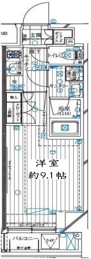 東京都中央区月島４（マンション）の賃貸物件の間取り