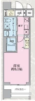 東京都中央区日本橋人形町２（マンション）の賃貸物件の間取り
