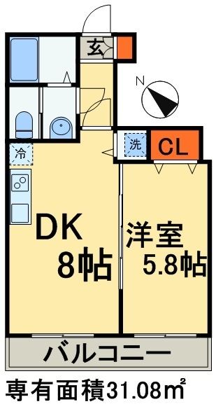 千葉市花見川区幕張町のマンションの間取り