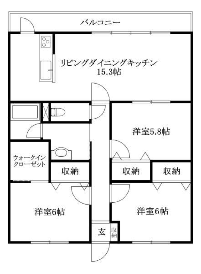 松山市岩崎町のマンションの間取り