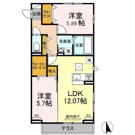 板橋区西台のアパートの間取り