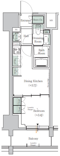 ONE ROOF RESIDENCE TAMACHIの間取り