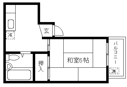 京都市下京区西七条西久保町のマンションの間取り