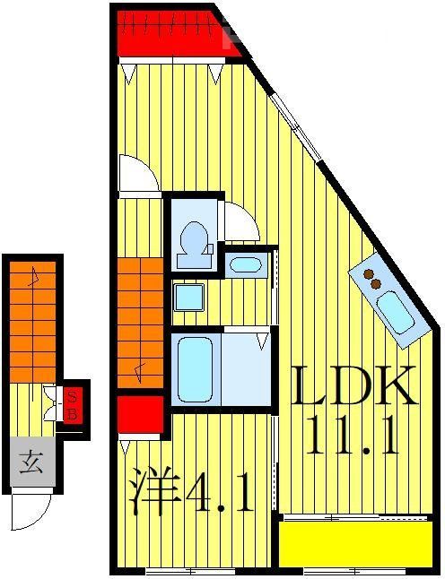 柏市高柳のアパートの間取り