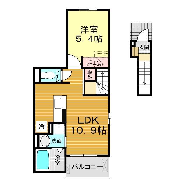 下関市横野町のアパートの間取り