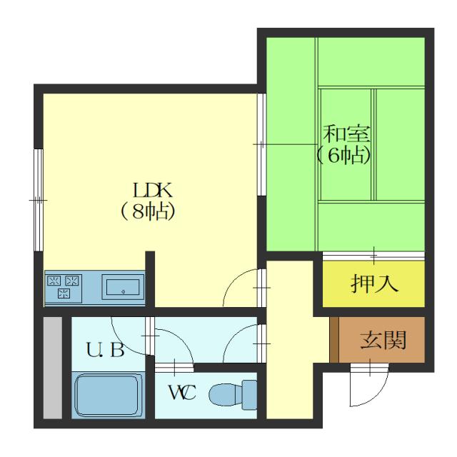 亀田郡七飯町本町のアパートの間取り