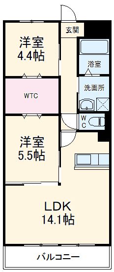 名古屋市中川区広田町のマンションの間取り