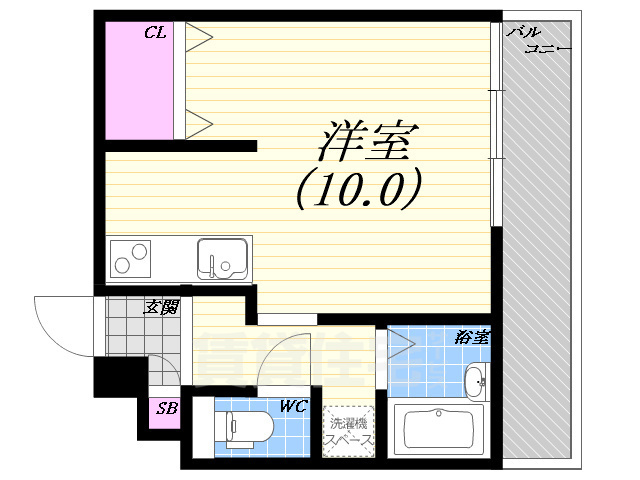 西宮市寿町のマンションの間取り