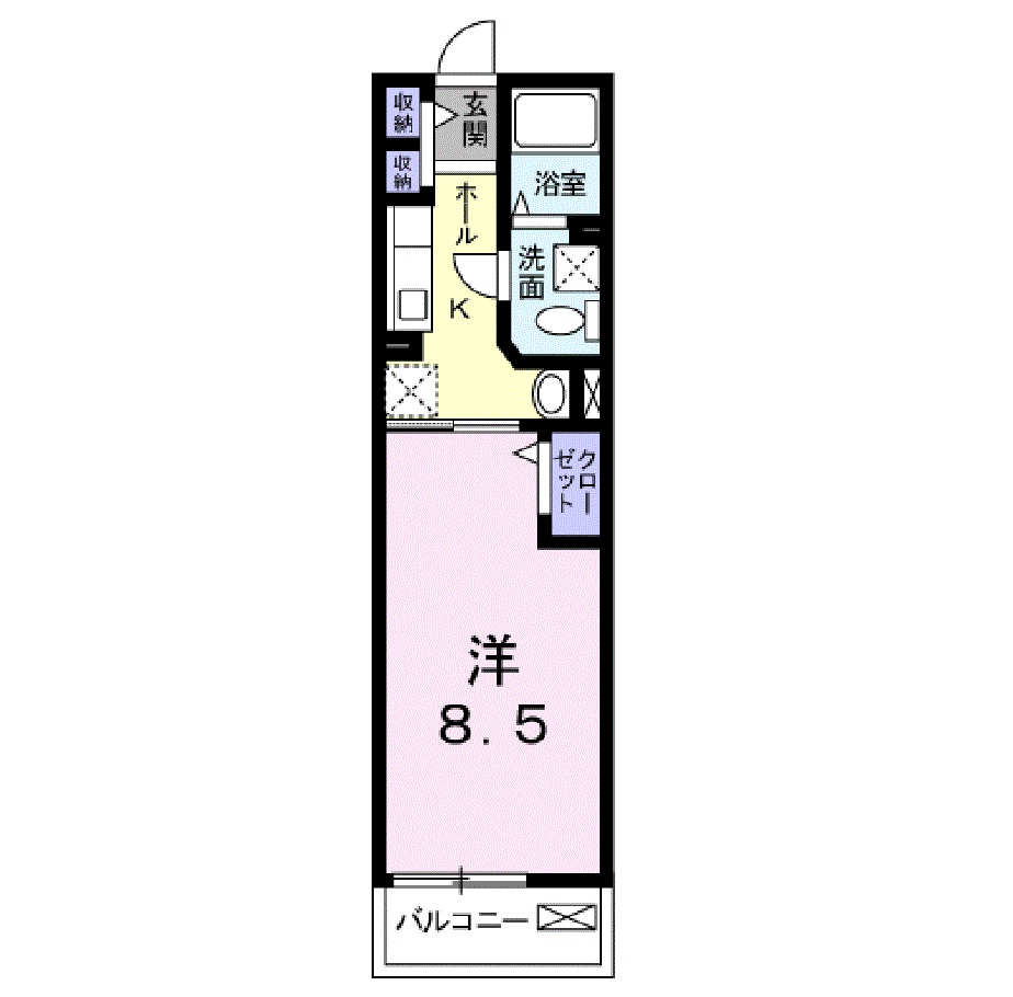 松江市朝日町のマンションの間取り