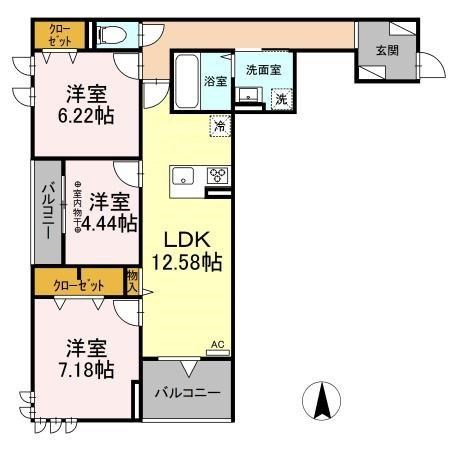 足立区大谷田のアパートの間取り