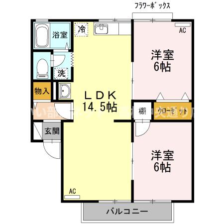 フリータウン香東 A棟の間取り