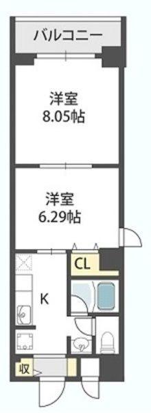 西宮市染殿町のマンションの間取り