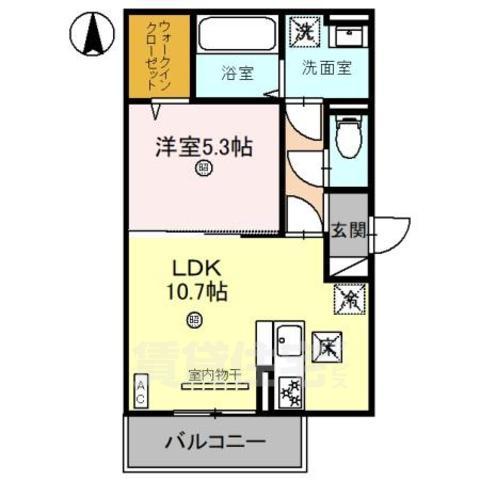 大和郡山市雑穀町のアパートの間取り