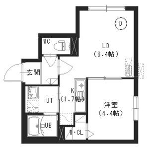 札幌市豊平区美園四条のマンションの間取り